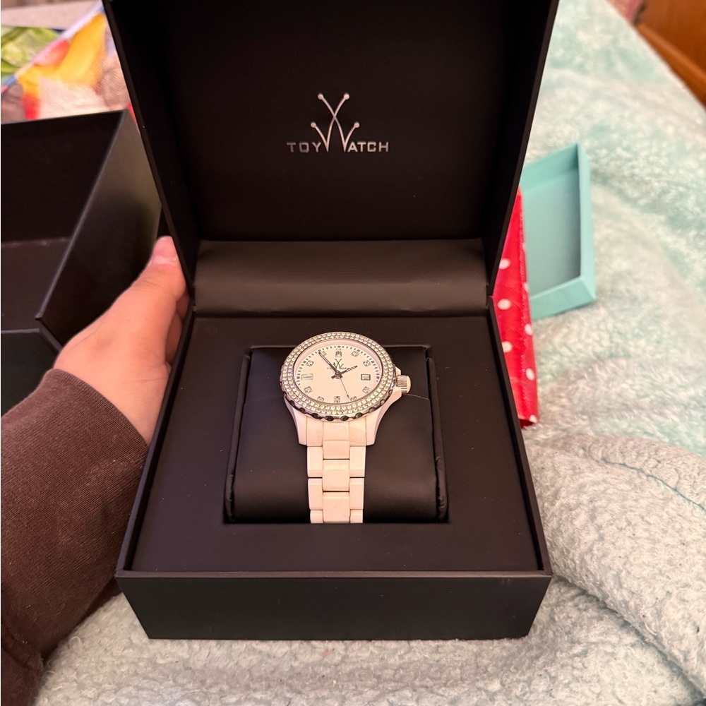 ToyWatch Women's Silver and White Timepiece